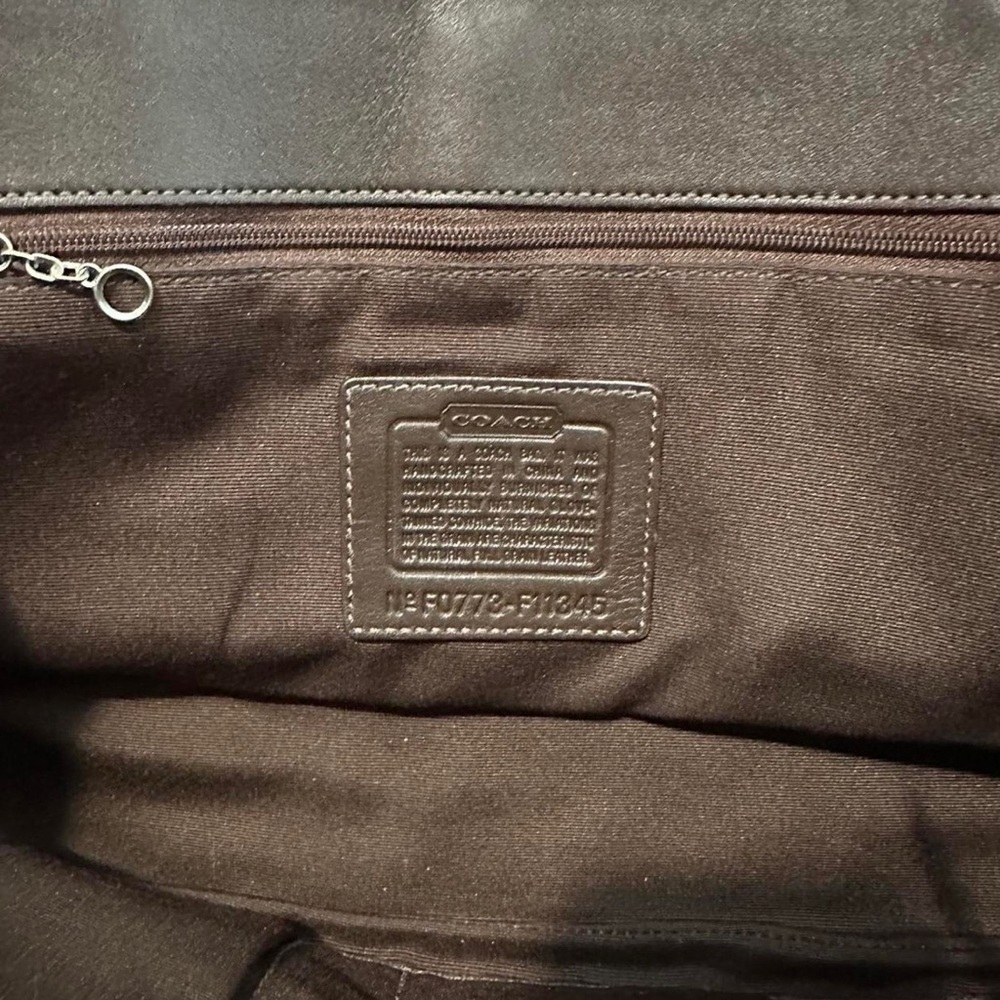 Coach Hamptons Carryall F11345 Brown & Tan Leather Satchel Tote - Picture 5 of 8